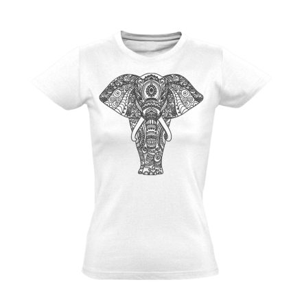 Elefánt "mintás" női póló ezoterikus (fehér)