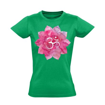 Om "lótuszvirág" női póló ezoterikus (zöld)