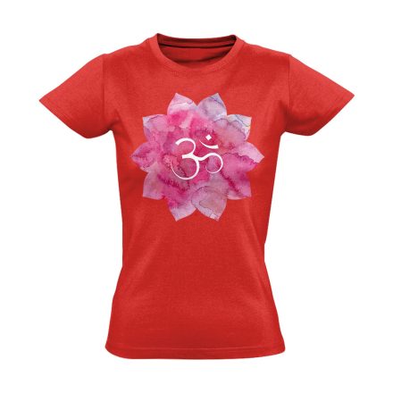 Om "lótuszvirág" női póló ezoterikus (piros)