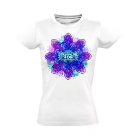 Szem "lilás" női póló ezoterikus (fehér)