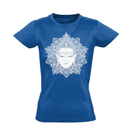 Buddha "virág" női póló ezoterikus (kék)