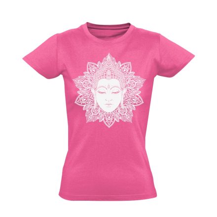 Buddha "virág" női póló ezoterikus (rózsaszín)