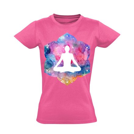 Jóga "meditáció" női póló ezoterikus (rózsaszín)