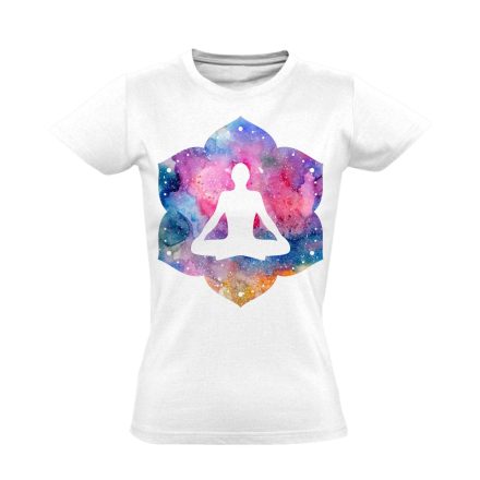 Jóga "meditáció" női póló ezoterikus (fehér)