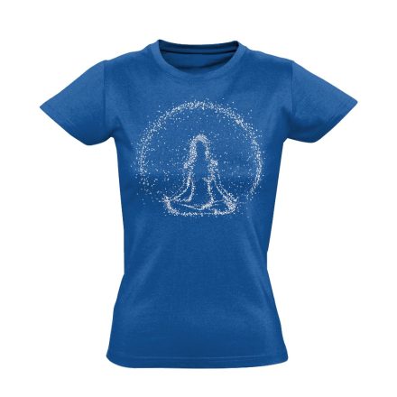 Jóga "pontok" női póló ezoterikus (kék)
