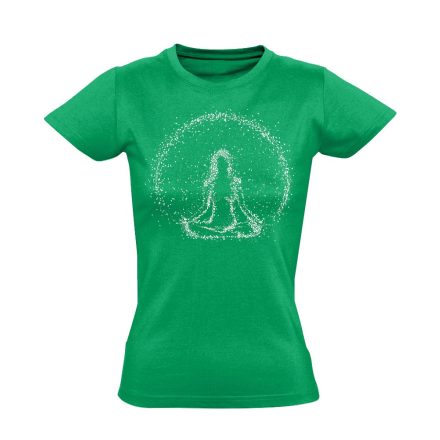 Jóga "pontok" női póló ezoterikus (zöld)