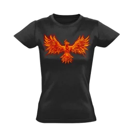 Főnix "tűz" női póló ezoterikus (fekete)