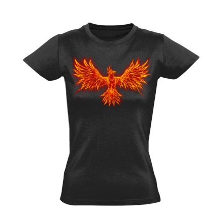 Főnix "tűz" női póló ezoterikus (fekete)