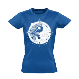 Yin Yang "iránytű" női póló ezoterikus (kék)