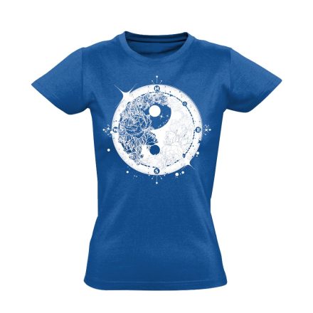 Yin Yang "iránytű" női póló ezoterikus (kék)