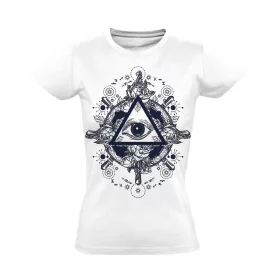 Szem "rózsák" női póló ezoterikus (fehér)