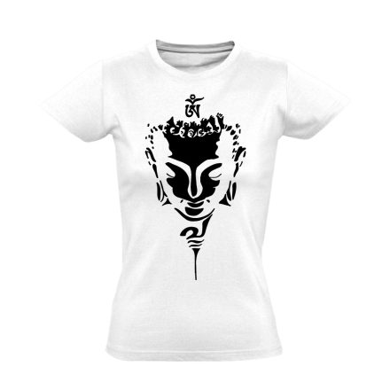 Buddha "sziluett" női póló ezoterikus (fehér)