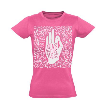 Jóga "teljes" női póló ezoterikus (rózsaszín)