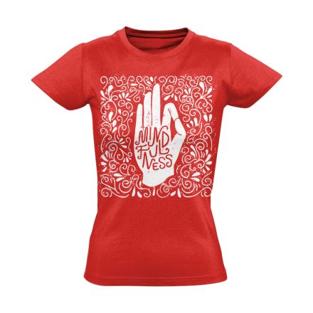 Jóga "teljes" női póló ezoterikus (piros)
