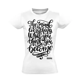 Buddha "idézet" női póló ezoterikus (fehér)