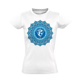   Vishuddha "szirmok" női póló ezoterikus (fehér)