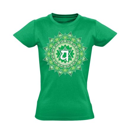 Anahata "szirmok" női póló ezoterikus (zöld)