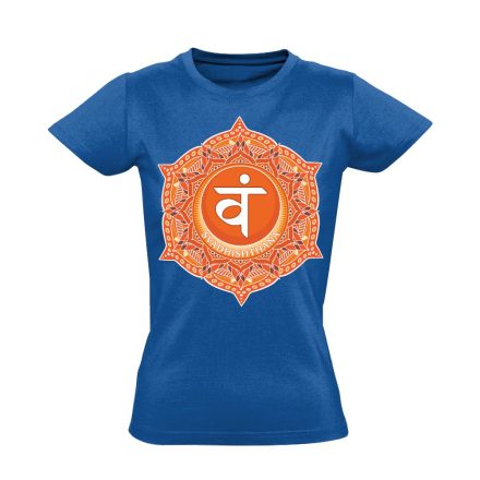 Svadhishthana "szirmok" női póló ezoterikus (kék)
