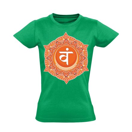 Svadhishthana "szirmok" női póló ezoterikus (zöld)
