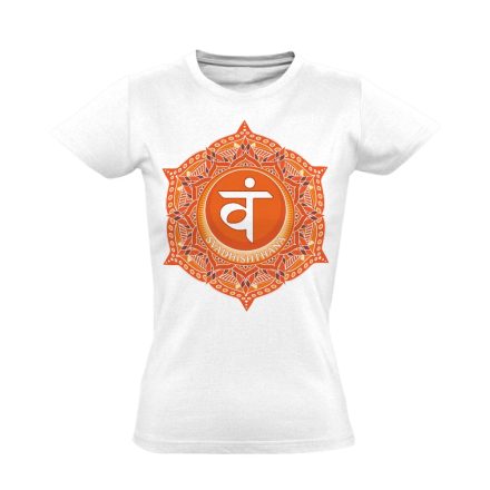 Svadhishthana "szirmok" női póló ezoterikus (fehér)