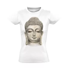 Buddha "szobor" női póló ezoterikus (fehér)