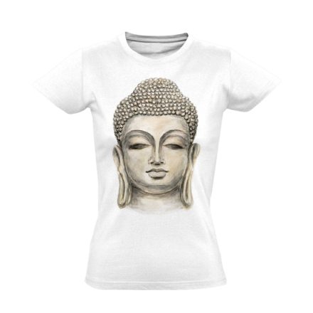 Buddha "szobor" női póló ezoterikus (fehér)
