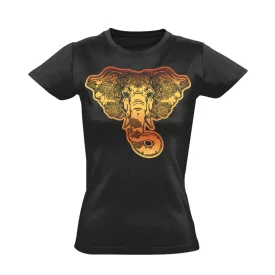 Elefánt "arany" női póló ezoterikus (fekete)
