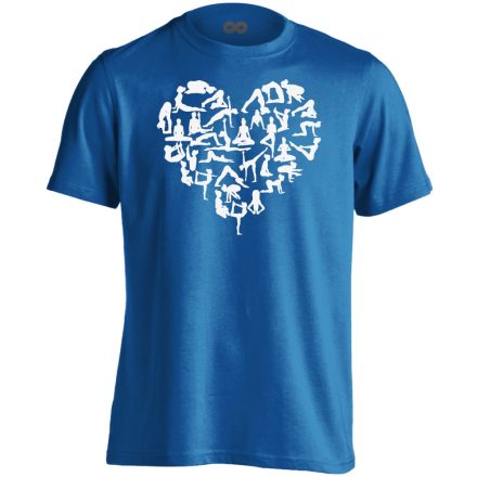 Jóga "szívalakok" férfi póló ezoterikus (kék)