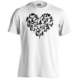   Jóga "szívalakok" férfi póló ezoterikus (fehér)
