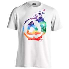   Jóga "akvarellkör" férfi póló ezoterikus (fehér)