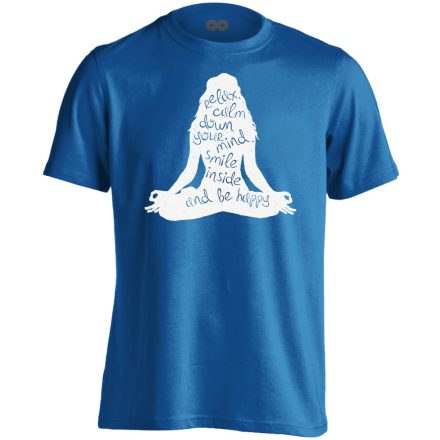 Jóga "jótanácsok" férfi póló ezoterikus (kék)