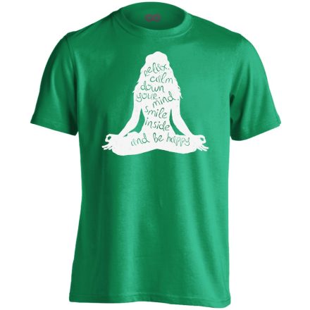 Jóga "jótanácsok" férfi póló ezoterikus (zöld)