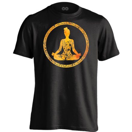 Jóga "aranykör" férfi póló ezoterikus (fekete)
