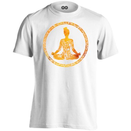 Jóga "aranykör" férfi póló ezoterikus (fehér)