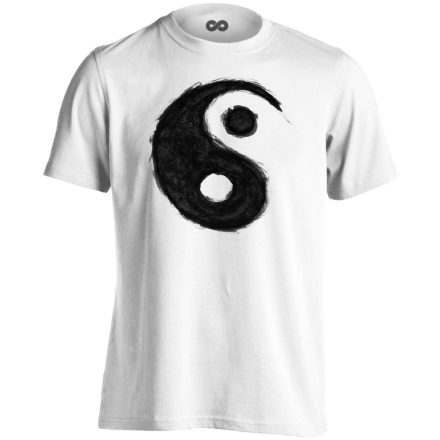 Yin Yang "ecset" férfi póló ezoterikus (fehér)
