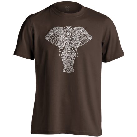 Elefánt "mintás" férfi póló ezoterikus (csokoládébarna)
