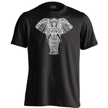 Elefánt "mintás" férfi póló ezoterikus (fekete)