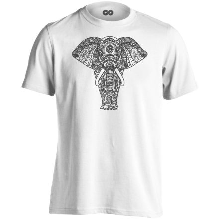 Elefánt "mintás" férfi póló ezoterikus (fehér)