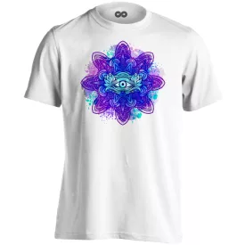 Szem "lilás" férfi póló ezoterikus (fehér)
