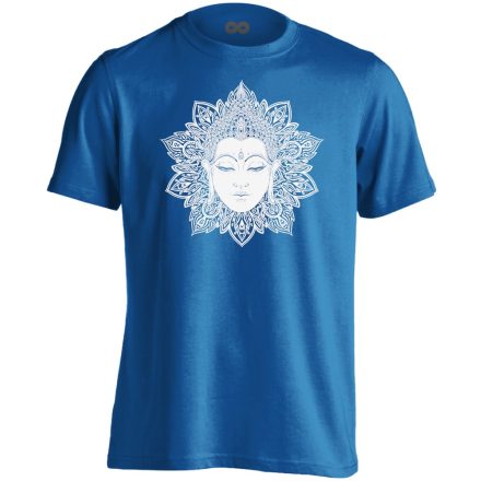 Buddha "virág" férfi póló ezoterikus (kék)