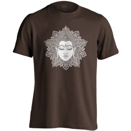 Buddha "virág" férfi póló ezoterikus (csokoládébarna)