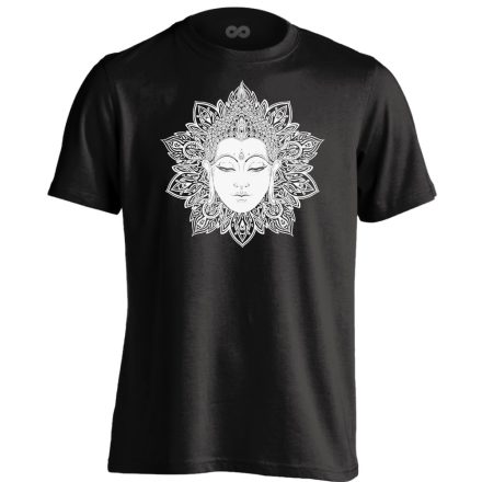 Buddha "virág" férfi póló ezoterikus (fekete)