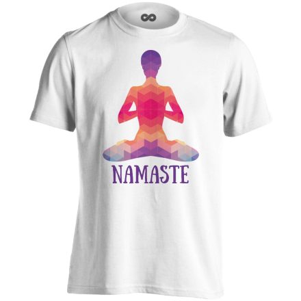 Namaste "poligon" férfi póló ezoterikus (fehér)
