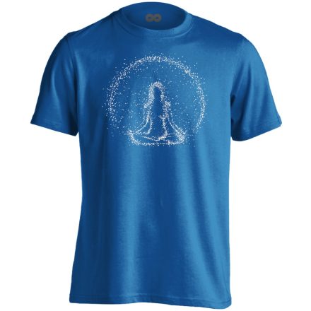 Jóga "pontok" férfi póló ezoterikus (kék)