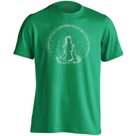 Jóga "pontok" férfi póló ezoterikus (zöld)