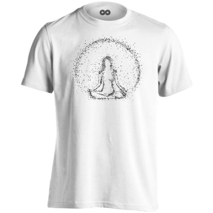 Jóga "pontok" férfi póló ezoterikus (fehér)