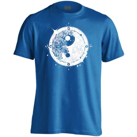 Yin Yang "iránytű" férfi póló ezoterikus (kék)