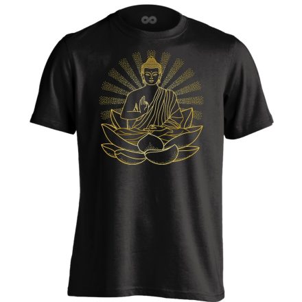 Buddha "ragyogás" férfi póló ezoterikus (fekete)