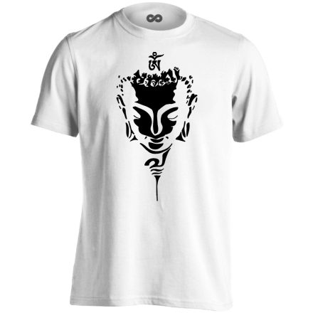 Buddha "sziluett" férfi póló ezoterikus (fehér)