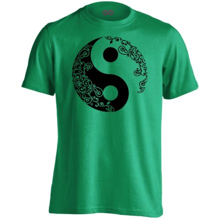 Yin Yang "virágos" férfi póló ezoterikus (zöld)